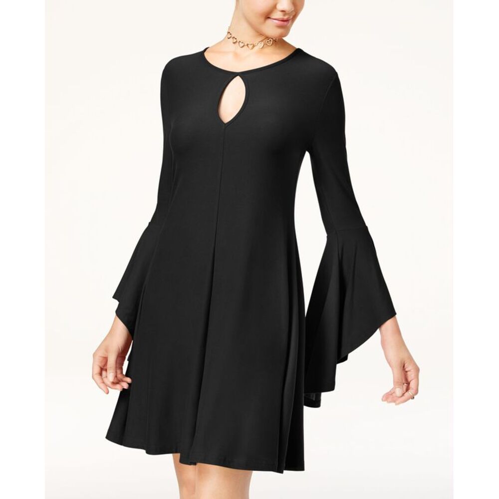 Planet Gold Juniors Super Soft Ruffle Sleeve Shift Dress